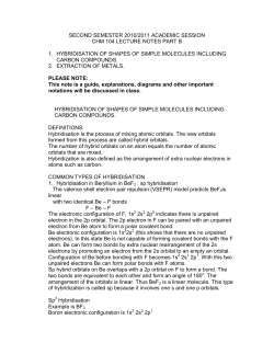 SECOND SEMESTER 2010/2011 ACADEMIC SESSION CHM 104