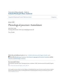 Phonological processes: Assimilation