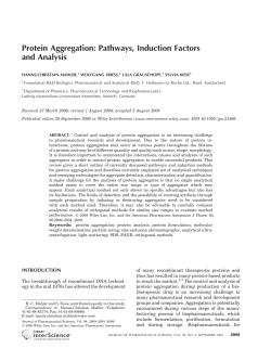 Protein aggregation: Pathways, induction factors and analysis