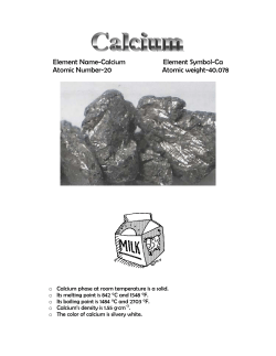 Element Name-Calcium Element Symbol-Ca Atomic Number