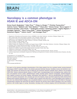 Narcolepsy is a common phenotype in HSAN IE