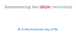 A. A new American way of life