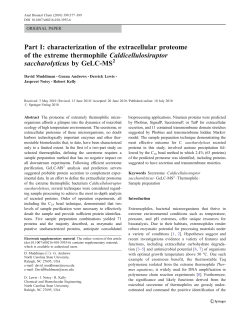 Part I: characterization of the extracellular proteome of the extreme