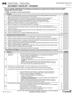 IMM 5491E: Document Checklist