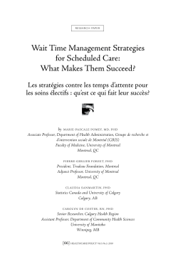 Wait Time Management Strategies for Scheduled Care: What Makes