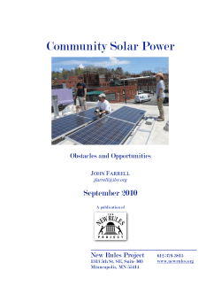 Community Solar Power - Institute for Local Self