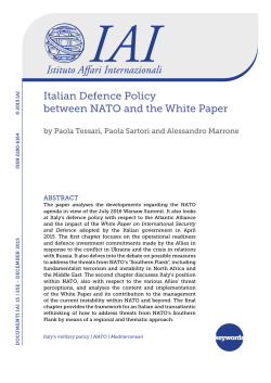 Italian Defence Policy between NATO and the White Paper