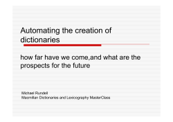 Automating the creation of dictionaries