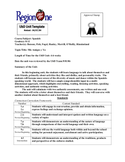 Mis Amigos y Yo - Region 1 School District