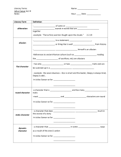 Literary Terms Name: Julius Caesar Act III Notes Hour
