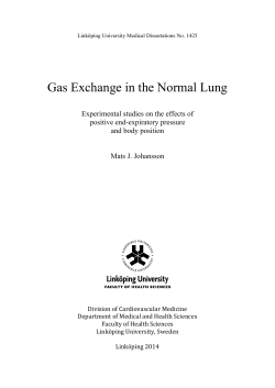 Gas Exchange in the Normal Lung Experimental studies on