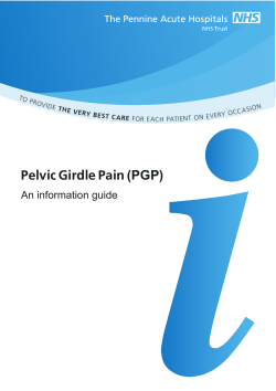 Pelvic Girdle Pain (PGP) - Pennine Acute Hospitals NHS Trust