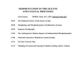 SEDIMENTATION IN THE OCEANS AND COASTAL PROCESSES