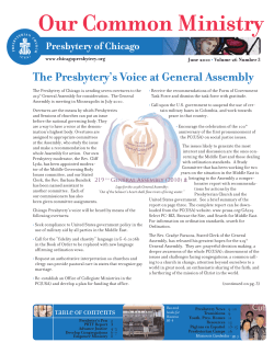 June 2010 - Presbytery of Chicago