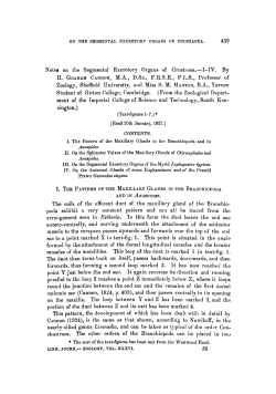 Notes on the Segmental Excretory Organs of Crustacea.&mdash;I&mdash;IV.