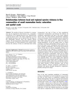 Relationships between local and regional species richness in flea