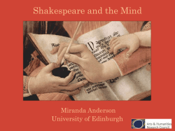 Shakespeare and the Mind