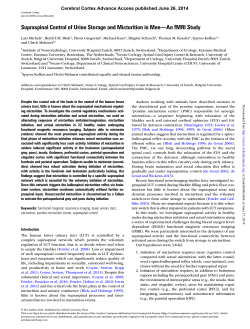 Supraspinal Control of Urine Storage and Micturition in Men&mdash;An