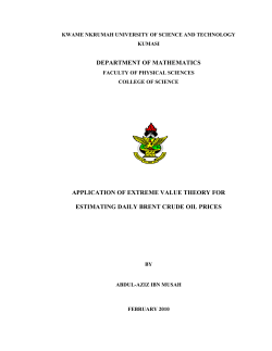 DEPARTMENT OF MATHEMATICS APPLICATION OF EXTREME