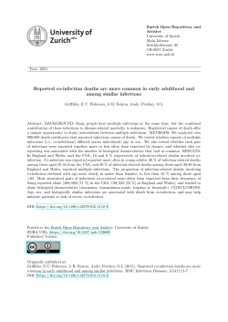 Reported co-infection deaths are more common in early adulthood