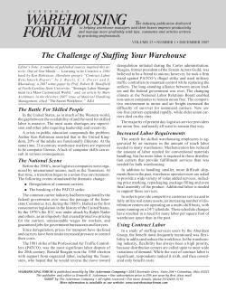The Challenge of Staffing Your Warehouse