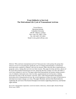 From Solidarity to Survival: The Motivational Life Cycle of