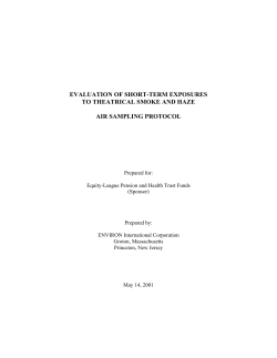 Short-term Exposure to Theatrical Smoke and Haze