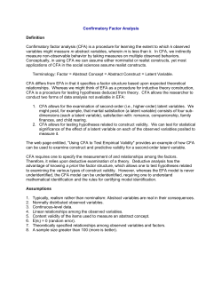 Confirmatory Factor Analysis Definition Confirmatory factor analysis