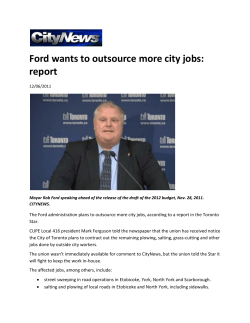 Ford wants to outsource more city jobs: report