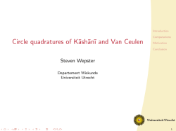 Circle quadratures of Kashanı and Van Ceulen