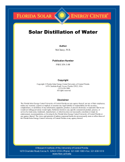 Solar Distillation of Water