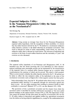 Expected subjective utility: Is the Neumann-Morgenstern