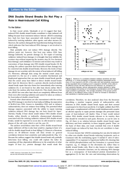 DNA Double Strand Breaks Do Not Play a Role