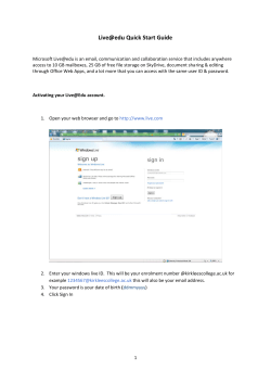 Live@Edu (Email and Skydrive) Quick Start Guide File