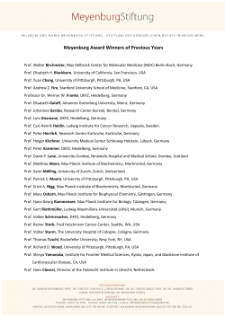 Meyenburg Award Winners of Previous Years