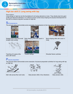 High bar skill 2: Long swing with tap