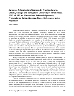 Sarajevo: A Bosnian Kaleidoscope