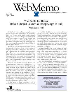 The Battle for Basra: Britain Should Launch a Troop Surge in Iraq