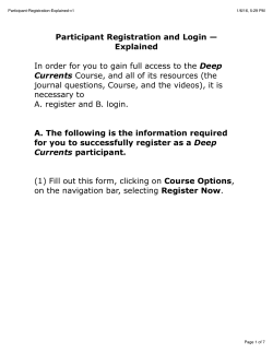 Participant Registration and Login &mdash; Explained In