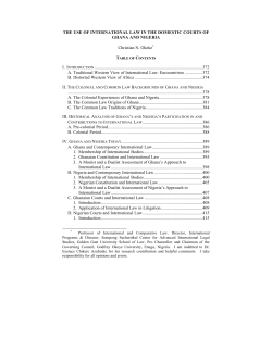 THE USE OF INTERNATIONAL LAW IN THE DOMESTIC COURTS