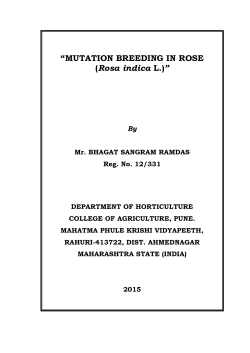 MUTATION BREEDING IN ROSE (Rosa indica L.)