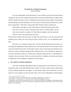 The Relativity of Ethical Explanation Kenneth Walden If you ask a