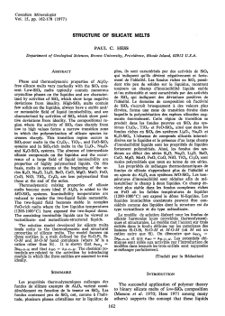 STRUGTURE OF SILICATE MEITS r62