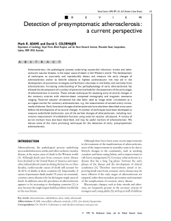 Detection of presymptomatic atherosclerosis: a