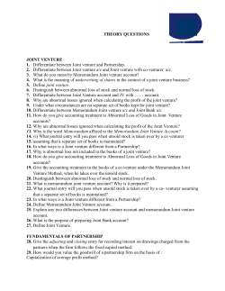THEORY QUESTIONS JOINT VENTURE 1. Differentiate between