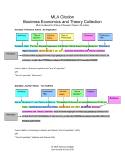 MLA Citation Business Economics and Theory