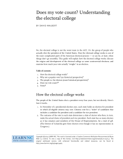 Does my vote count? Understanding the electoral college