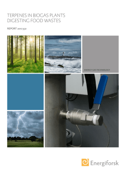 TERPENES IN BIOGAS PLANTS DIGESTING FOOD WASTES