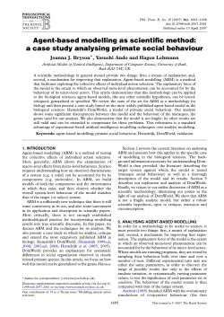 Agent-based models as scientific methodology