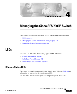 Managing the Cisco SFS 7000P Switch